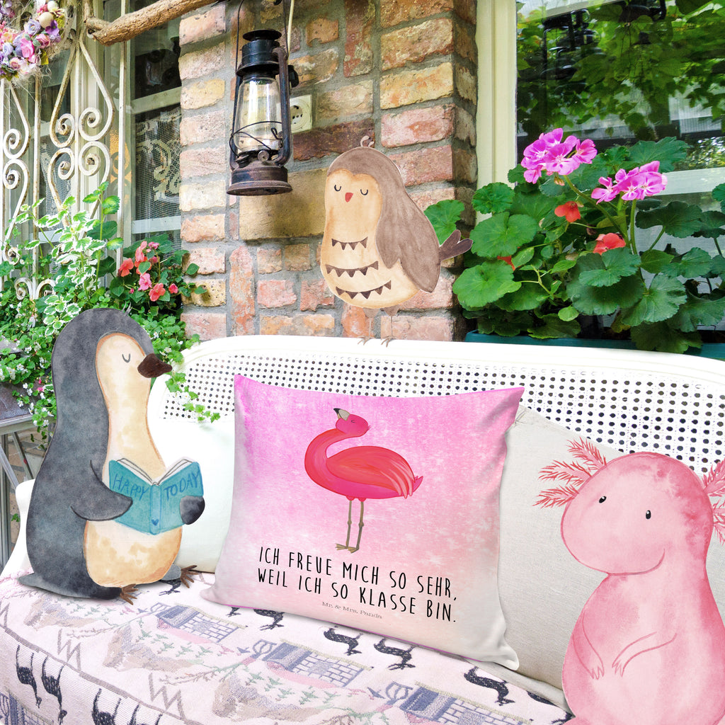 40x40 Kissen Flamingo stolz Kissenhülle, Kopfkissen, Sofakissen, Dekokissen, Motivkissen, Flamingo, stolz, Freude, Selbstliebe, Selbstakzeptanz, Freundin, beste Freundin, Tochter, Mama, Schwester