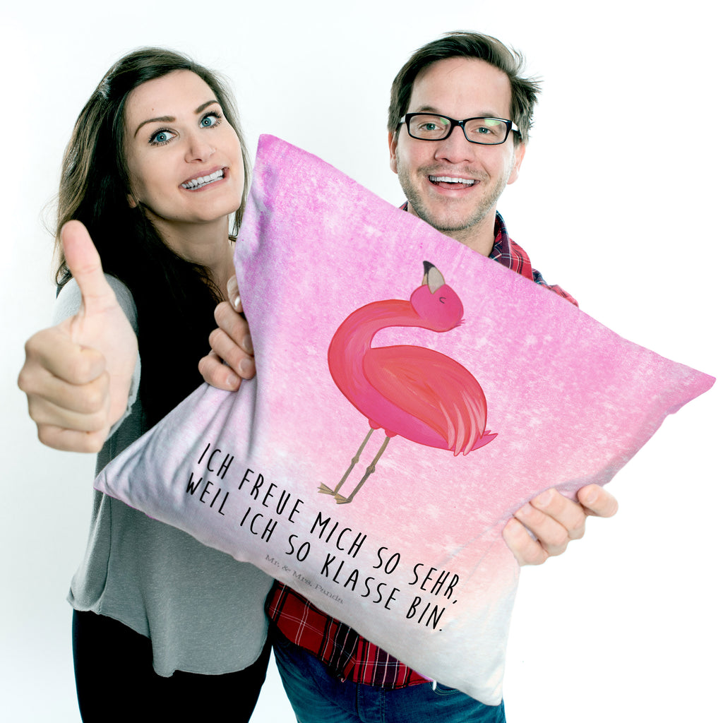 40x40 Kissen Flamingo stolz Kissenhülle, Kopfkissen, Sofakissen, Dekokissen, Motivkissen, Flamingo, stolz, Freude, Selbstliebe, Selbstakzeptanz, Freundin, beste Freundin, Tochter, Mama, Schwester