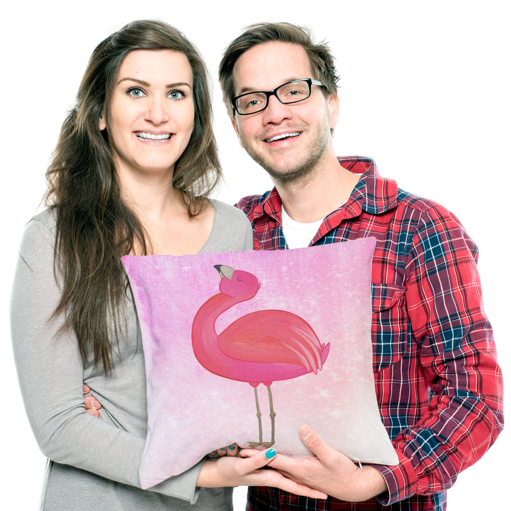 40x40 Kissen Flamingo stolz Kissenhülle, Kopfkissen, Sofakissen, Dekokissen, Motivkissen, Flamingo, stolz, Freude, Selbstliebe, Selbstakzeptanz, Freundin, beste Freundin, Tochter, Mama, Schwester