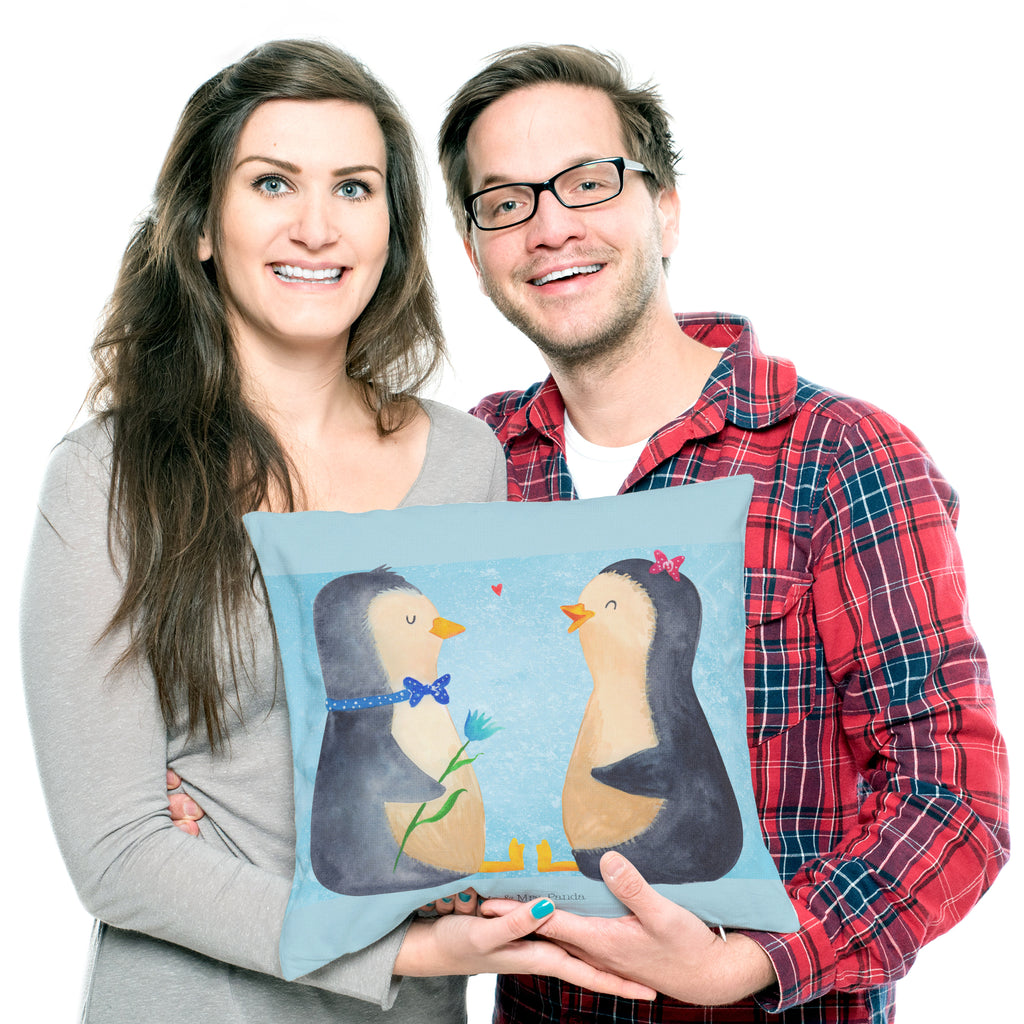 40x40 Kissen Pinguin Pärchen Kissenhülle, Kopfkissen, Sofakissen, Dekokissen, Motivkissen, Pinguin, Pinguine, Liebe, Liebespaar, Liebesbeweis, Liebesgeschenk, Verlobung, Jahrestag, Hochzeitstag, Hochzeit, Hochzeitsgeschenk, große Liebe, Traumpaar