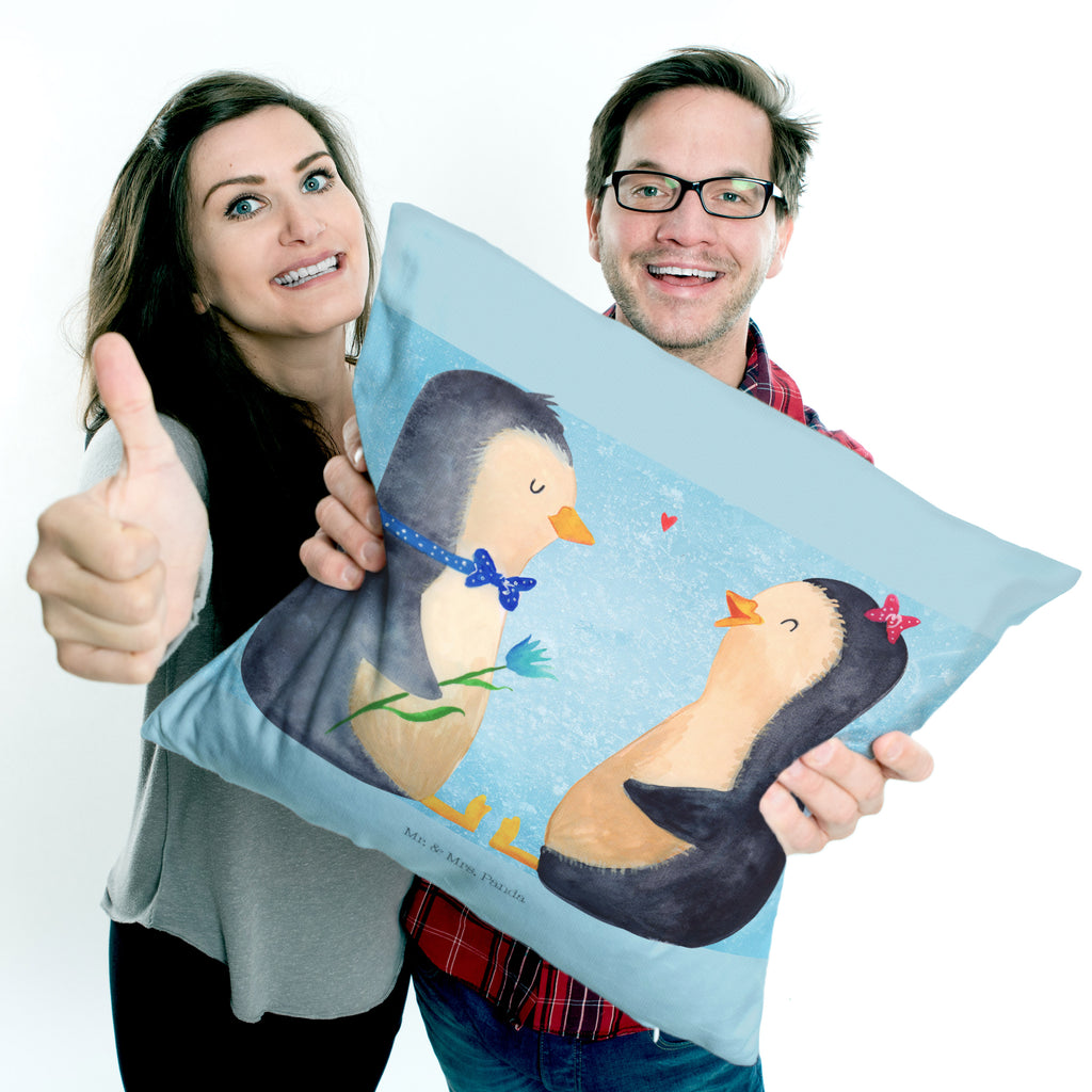 40x40 Kissen Pinguin Pärchen Kissenhülle, Kopfkissen, Sofakissen, Dekokissen, Motivkissen, Pinguin, Pinguine, Liebe, Liebespaar, Liebesbeweis, Liebesgeschenk, Verlobung, Jahrestag, Hochzeitstag, Hochzeit, Hochzeitsgeschenk, große Liebe, Traumpaar