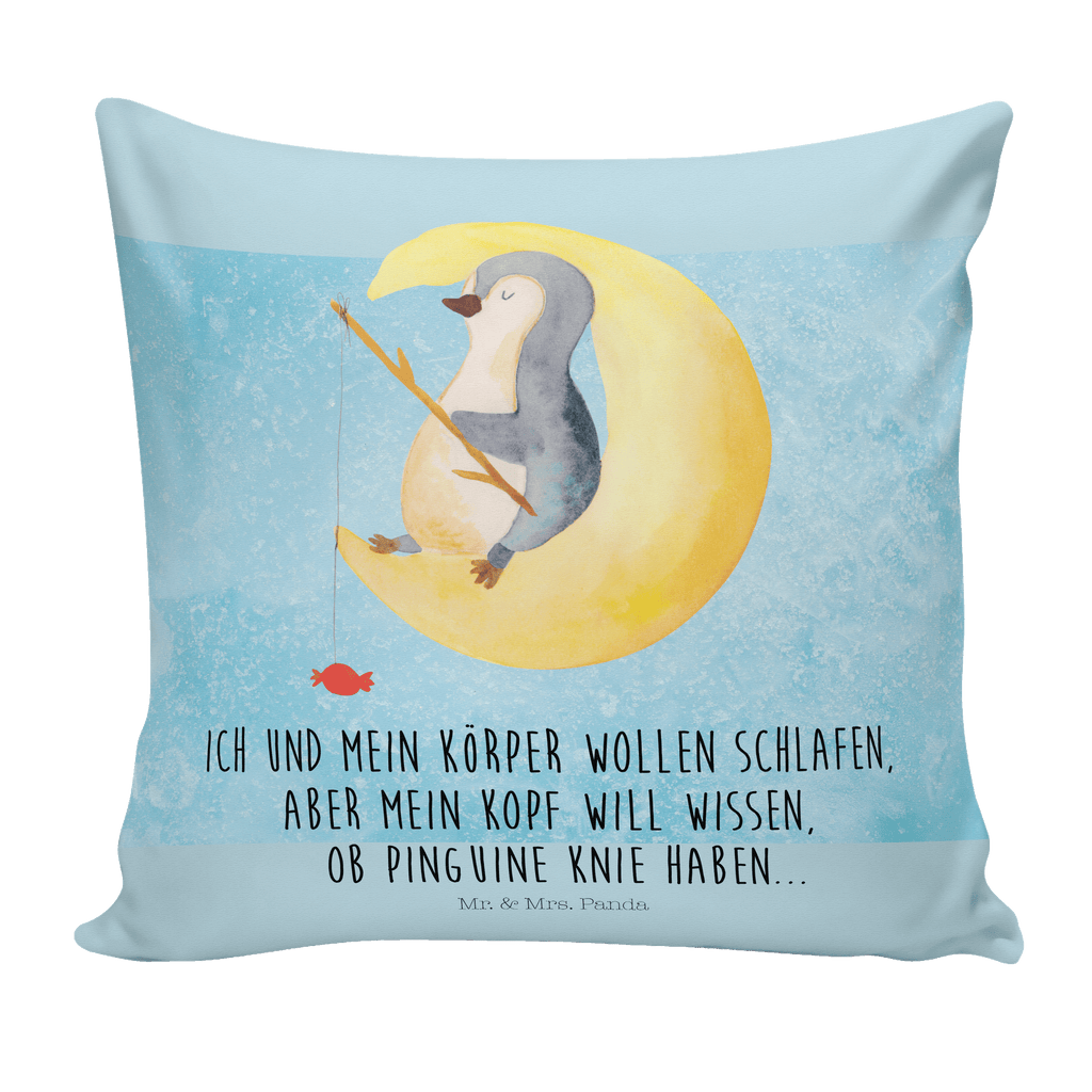 40x40 Kissen Pinguin Mond Kissenhülle, Kopfkissen, Sofakissen, Dekokissen, Motivkissen, Pinguin, Pinguine, Spruch, schlafen, Nachtruhe, Einschlafen, Schlafzimmer, Schlafstörungen, Gästezimmer