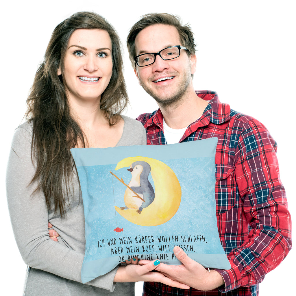 40x40 Kissen Pinguin Mond Kissenhülle, Kopfkissen, Sofakissen, Dekokissen, Motivkissen, Pinguin, Pinguine, Spruch, schlafen, Nachtruhe, Einschlafen, Schlafzimmer, Schlafstörungen, Gästezimmer
