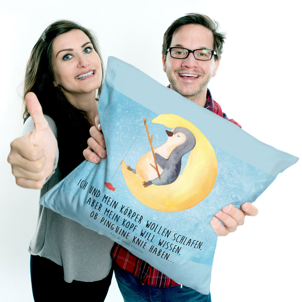 40x40 Kissen Pinguin Mond Kissenhülle, Kopfkissen, Sofakissen, Dekokissen, Motivkissen, Pinguin, Pinguine, Spruch, schlafen, Nachtruhe, Einschlafen, Schlafzimmer, Schlafstörungen, Gästezimmer