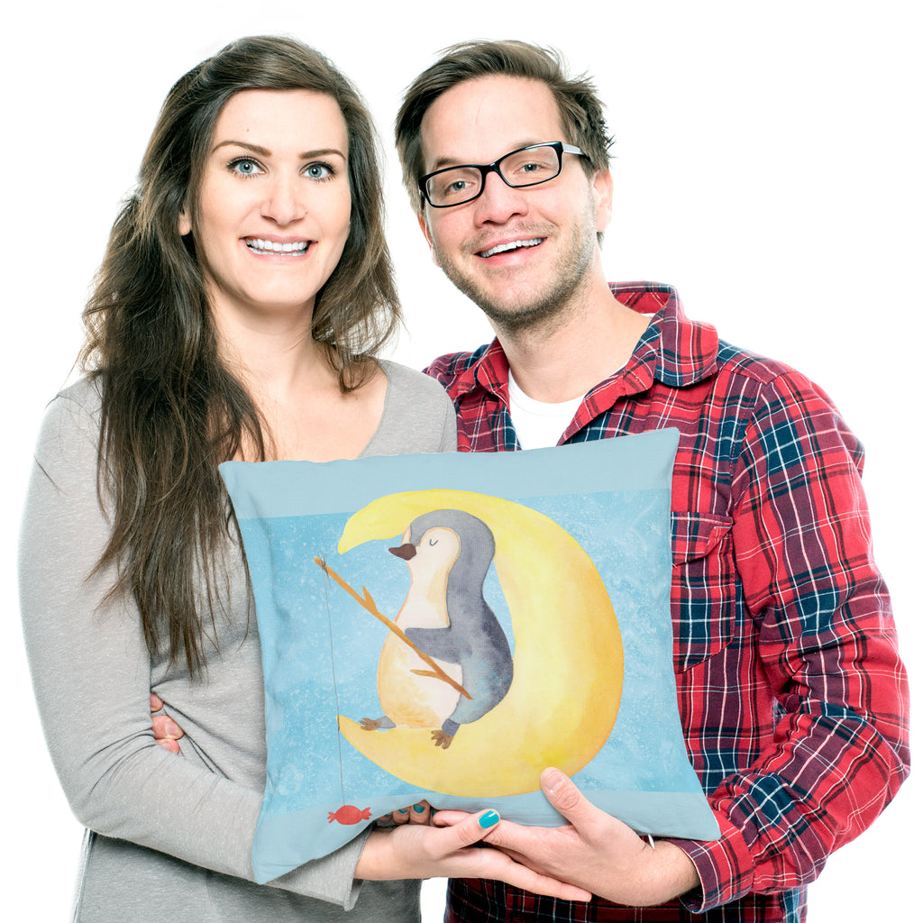 40x40 Kissen Pinguin Mond Kissenhülle, Kopfkissen, Sofakissen, Dekokissen, Motivkissen, Pinguin, Pinguine, Spruch, schlafen, Nachtruhe, Einschlafen, Schlafzimmer, Schlafstörungen, Gästezimmer