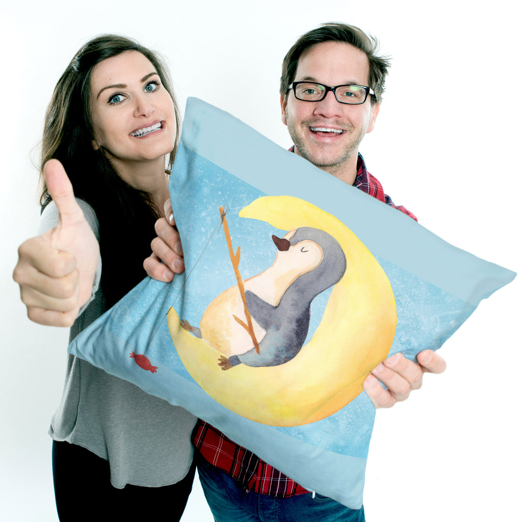 40x40 Kissen Pinguin Mond Kissenhülle, Kopfkissen, Sofakissen, Dekokissen, Motivkissen, Pinguin, Pinguine, Spruch, schlafen, Nachtruhe, Einschlafen, Schlafzimmer, Schlafstörungen, Gästezimmer