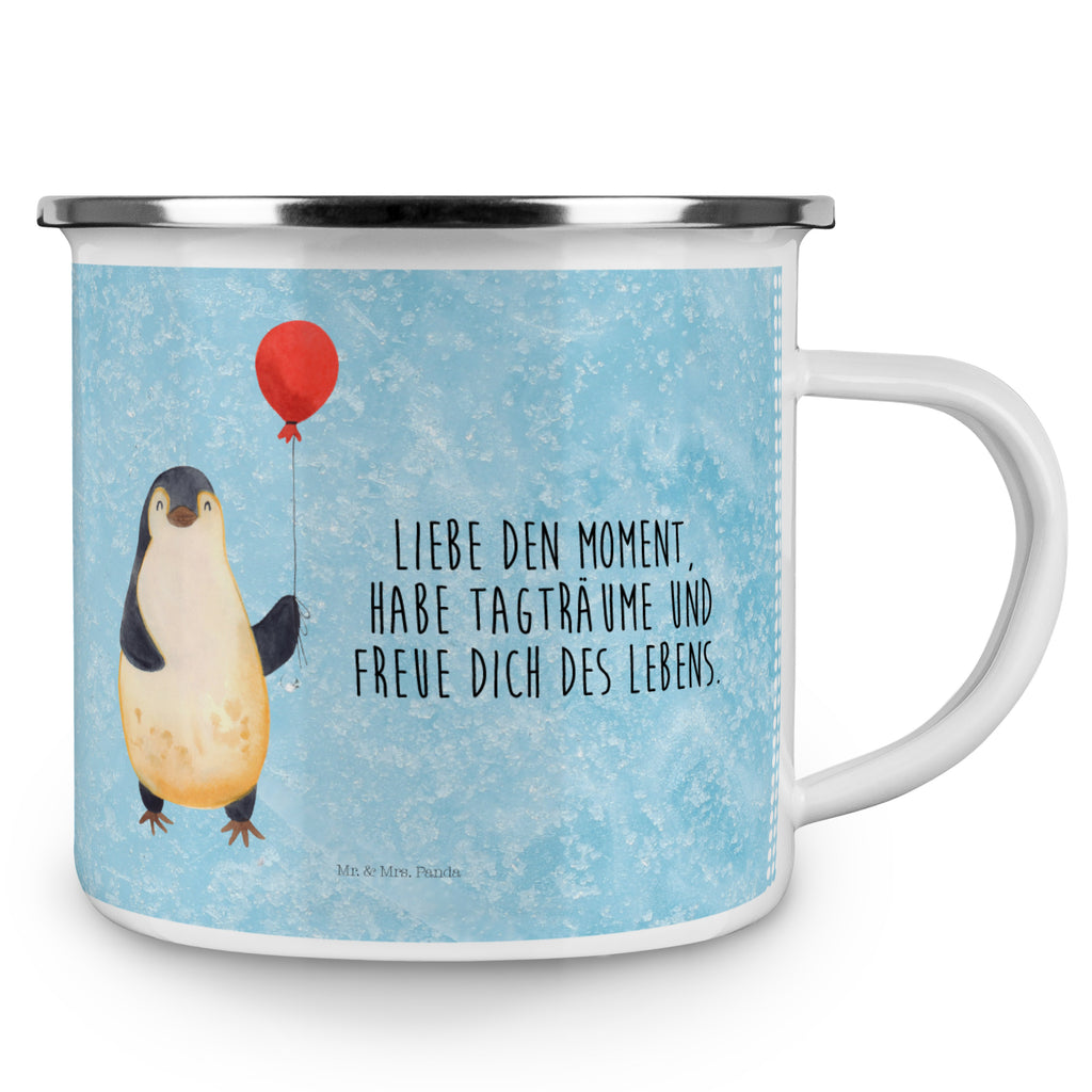 Camping Emaille Tasse Pinguin Luftballon Campingtasse, Trinkbecher, Metalltasse, Outdoor Tasse, Emaille Trinkbecher, Blechtasse Outdoor, Emaille Campingbecher, Edelstahl Trinkbecher, Metalltasse für Camping, Kaffee Blechtasse, Camping Tasse Metall, Pinguin, Pinguine, Luftballon, Tagträume, Lebenslust, Geschenk Freundin, Geschenkidee, beste Freundin, Motivation, Neustart, neues Leben, Liebe, Glück