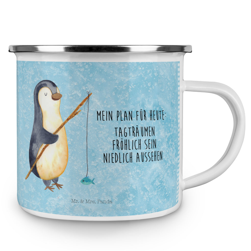 Camping Emaille Tasse Pinguin Angler Campingtasse, Trinkbecher, Metalltasse, Outdoor Tasse, Emaille Trinkbecher, Blechtasse Outdoor, Emaille Campingbecher, Edelstahl Trinkbecher, Metalltasse für Camping, Kaffee Blechtasse, Camping Tasse Metall, Pinguin, Pinguine, Angeln, Angler, Tagträume, Hobby, Plan, Planer, Tagesplan, Neustart, Motivation, Geschenk, Freundinnen, Geschenkidee, Urlaub, Wochenende