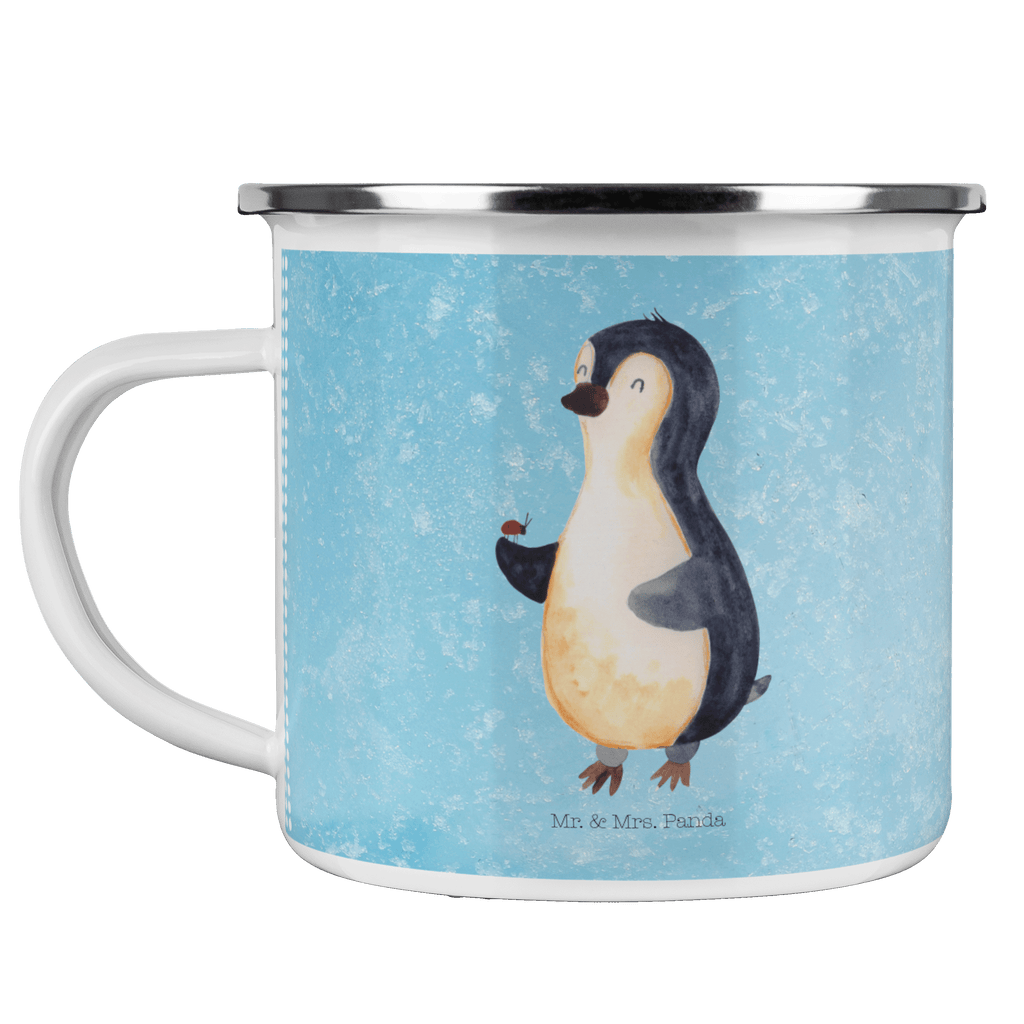 Camping Emaille Tasse Pinguin Marienkäfer Campingtasse, Trinkbecher, Metalltasse, Outdoor Tasse, Emaille Trinkbecher, Blechtasse Outdoor, Emaille Campingbecher, Edelstahl Trinkbecher, Metalltasse für Camping, Kaffee Blechtasse, Camping Tasse Metall, Pinguin, Pinguine, Marienkäfer, Liebe, Wunder, Glück, Freude, Lebensfreude