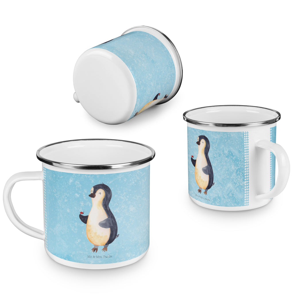 Camping Emaille Tasse Pinguin Marienkäfer Campingtasse, Trinkbecher, Metalltasse, Outdoor Tasse, Emaille Trinkbecher, Blechtasse Outdoor, Emaille Campingbecher, Edelstahl Trinkbecher, Metalltasse für Camping, Kaffee Blechtasse, Camping Tasse Metall, Pinguin, Pinguine, Marienkäfer, Liebe, Wunder, Glück, Freude, Lebensfreude