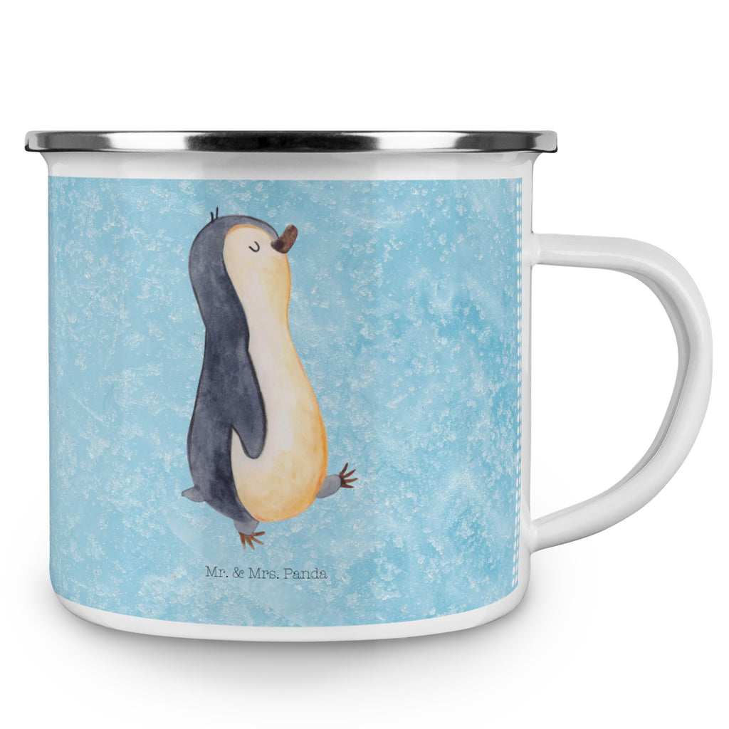 Camping Emaille Tasse Pinguin marschierend Campingtasse, Trinkbecher, Metalltasse, Outdoor Tasse, Emaille Trinkbecher, Blechtasse Outdoor, Emaille Campingbecher, Edelstahl Trinkbecher, Metalltasse für Camping, Kaffee Blechtasse, Camping Tasse Metall, Pinguin, Pinguine, Frühaufsteher, Langschläfer, Bruder, Schwester, Familie
