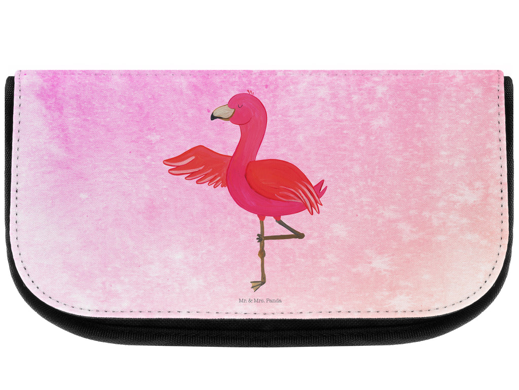 Kosmetiktasche Flamingo Yoga Kosmetikbeutel, Kulturtasche, Kulturbeutel, Schminktasche, Make-Up Tasche, Flamingo, Vogel, Yoga, Namaste, Achtsamkeit, Yoga-Übung, Entspannung, Ärger, Aufregen, Tiefenentspannung