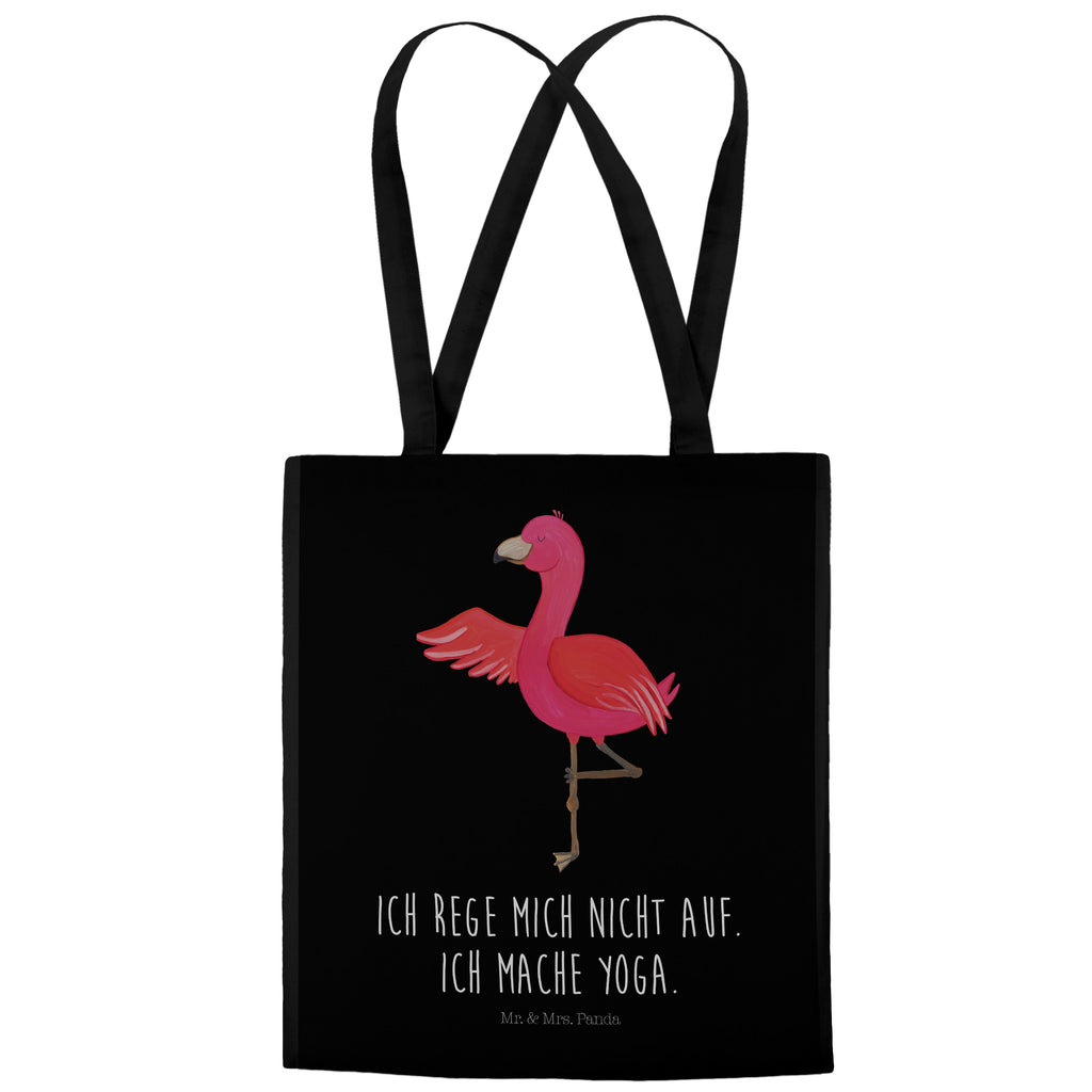 Tragetasche Flamingo Yoga Beuteltasche, Beutel, Einkaufstasche, Jutebeutel, Stoffbeutel, Flamingo, Vogel, Yoga, Namaste, Achtsamkeit, Yoga-Übung, Entspannung, Ärger, Aufregen, Tiefenentspannung