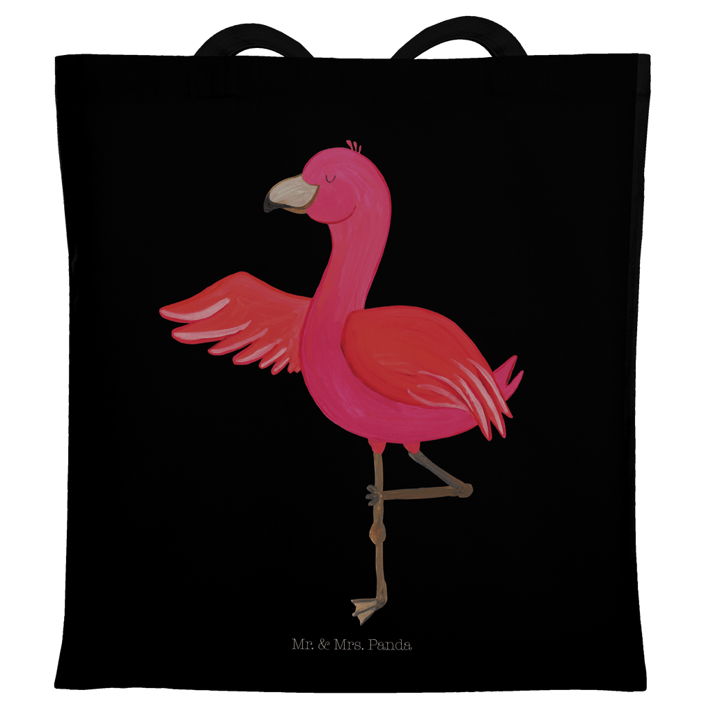 Tragetasche Flamingo Yoga Beuteltasche, Beutel, Einkaufstasche, Jutebeutel, Stoffbeutel, Flamingo, Vogel, Yoga, Namaste, Achtsamkeit, Yoga-Übung, Entspannung, Ärger, Aufregen, Tiefenentspannung