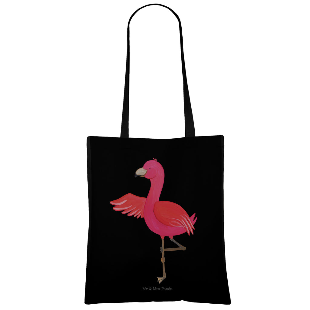 Tragetasche Flamingo Yoga Beuteltasche, Beutel, Einkaufstasche, Jutebeutel, Stoffbeutel, Flamingo, Vogel, Yoga, Namaste, Achtsamkeit, Yoga-Übung, Entspannung, Ärger, Aufregen, Tiefenentspannung
