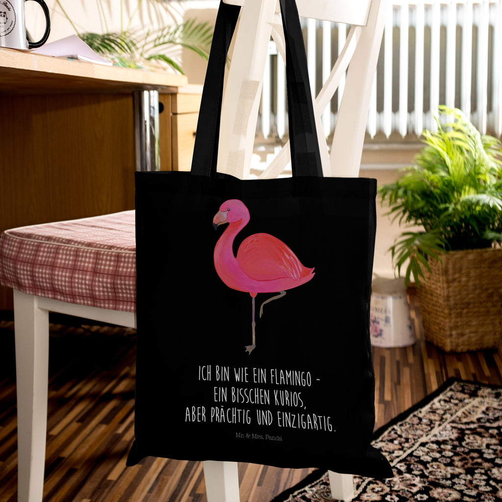 Tragetasche Flamingo classic Beuteltasche, Beutel, Einkaufstasche, Jutebeutel, Stoffbeutel, Flamingo, Einzigartig, Selbstliebe, Stolz, ich, für mich, Spruch, Freundin, Freundinnen, Außenseiter, Sohn, Tochter, Geschwister