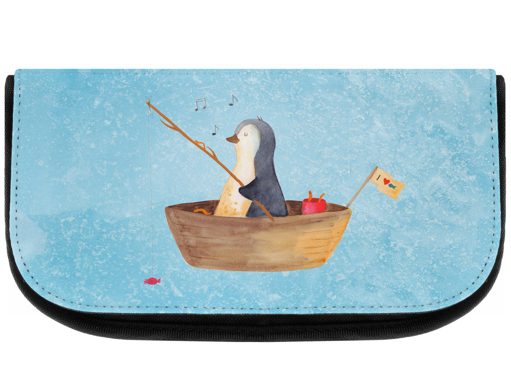 Kosmetiktasche Pinguin Angelboot Kosmetikbeutel, Kulturtasche, Kulturbeutel, Schminktasche, Make-Up Tasche, Pinguin, Pinguine, Angeln, Boot, Angelboot, Lebenslust, Leben, genießen, Motivation, Neustart, Neuanfang, Trennung, Scheidung, Geschenkidee Liebeskummer