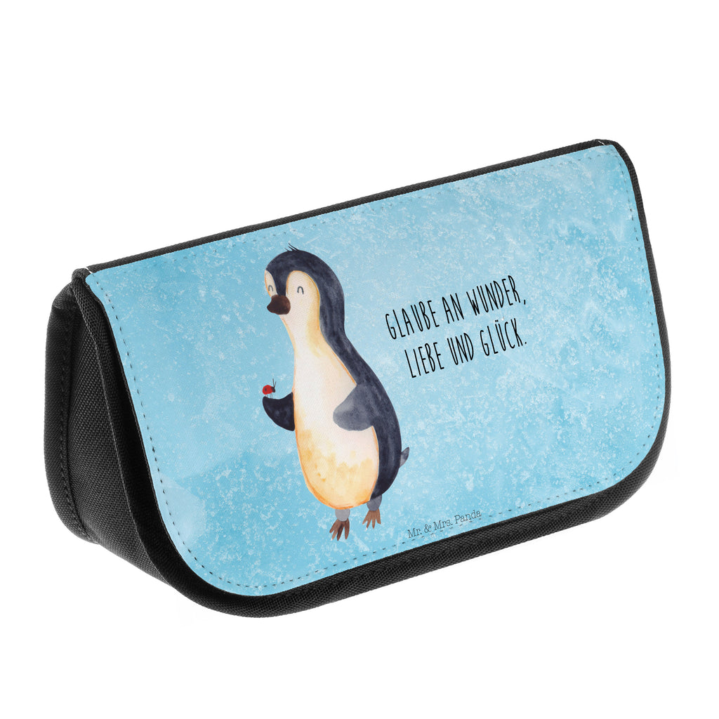 Kosmetiktasche Pinguin Marienkäfer Kosmetikbeutel, Kulturtasche, Kulturbeutel, Schminktasche, Make-Up Tasche, Pinguin, Pinguine, Marienkäfer, Liebe, Wunder, Glück, Freude, Lebensfreude
