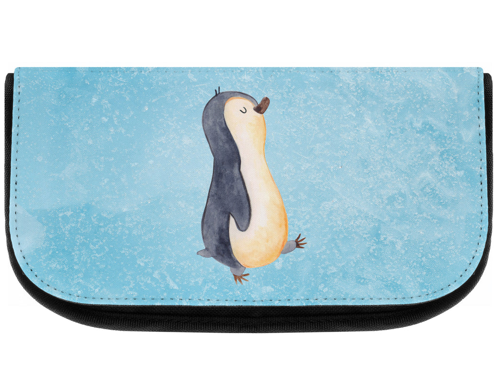 Kosmetiktasche Pinguin marschierend Kosmetikbeutel, Kulturtasche, Kulturbeutel, Schminktasche, Make-Up Tasche, Pinguin, Pinguine, Frühaufsteher, Langschläfer, Bruder, Schwester, Familie