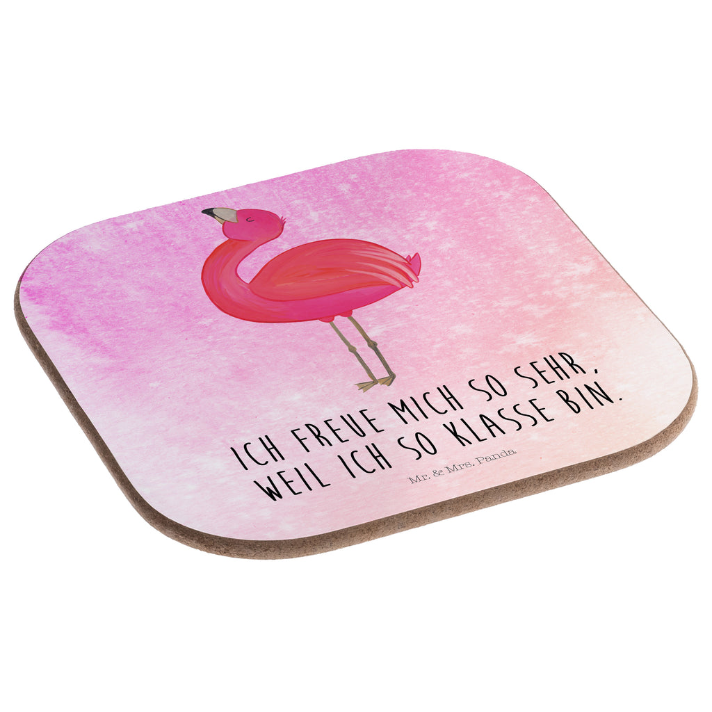 Quadratische Untersetzer Flamingo stolz Bierdeckel, Glasuntersetzer, Untersetzer Gläser, Getränkeuntersetzer, Flamingo, stolz, Freude, Selbstliebe, Selbstakzeptanz, Freundin, beste Freundin, Tochter, Mama, Schwester