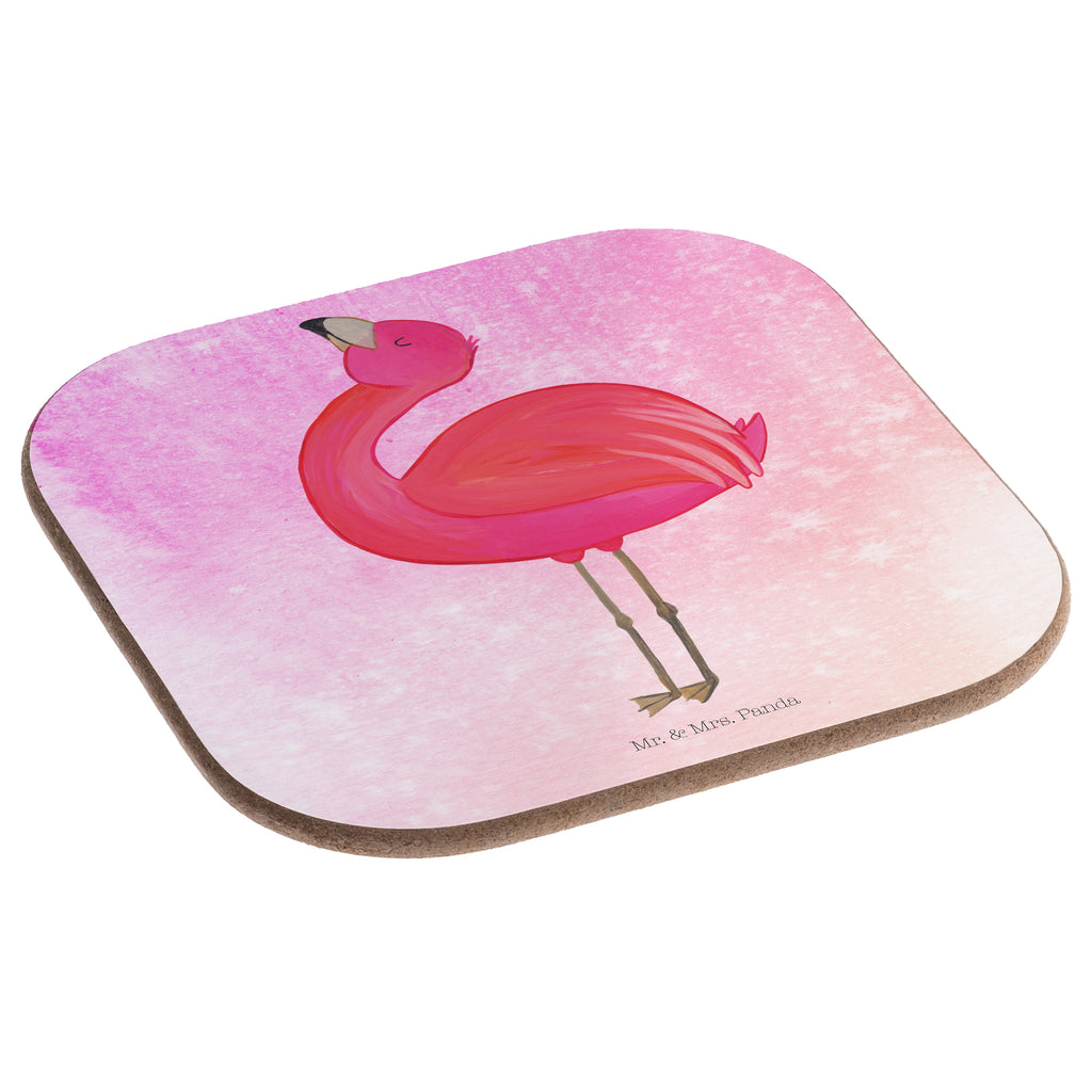 Quadratische Untersetzer Flamingo stolz Bierdeckel, Glasuntersetzer, Untersetzer Gläser, Getränkeuntersetzer, Flamingo, stolz, Freude, Selbstliebe, Selbstakzeptanz, Freundin, beste Freundin, Tochter, Mama, Schwester