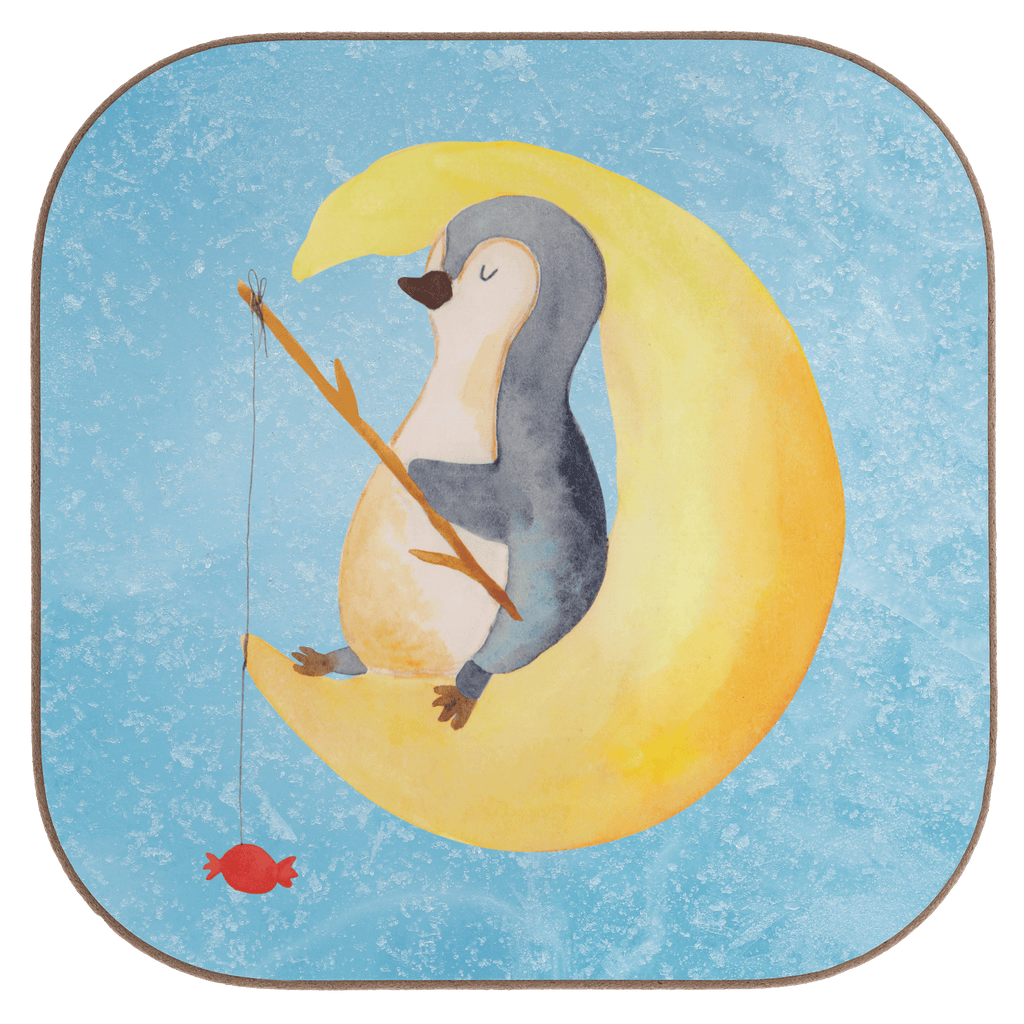 Quadratische Untersetzer Pinguin Mond Bierdeckel, Glasuntersetzer, Untersetzer Gläser, Getränkeuntersetzer, Pinguin, Pinguine, Spruch, schlafen, Nachtruhe, Einschlafen, Schlafzimmer, Schlafstörungen, Gästezimmer