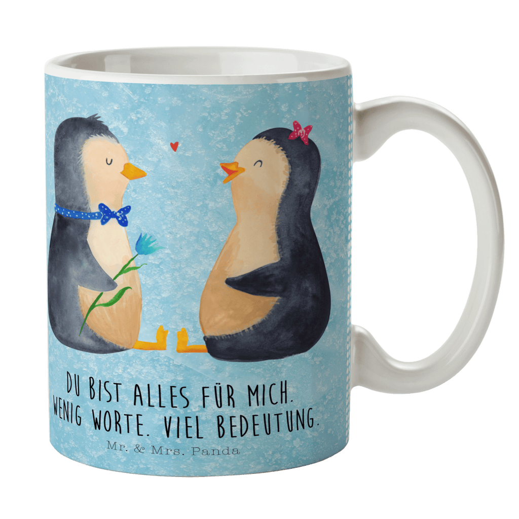 Tasse Pinguin Pärchen Pinguin, Pinguine, Liebe, Liebespaar, Liebesbeweis, Liebesgeschenk, Verlobung, Jahrestag, Hochzeitstag, Hochzeit, Hochzeitsgeschenk, große Liebe, Traumpaar Becher, Kaffeetasse, Kaffeebecher, Tee, Frühstück, Büro  Pinguin