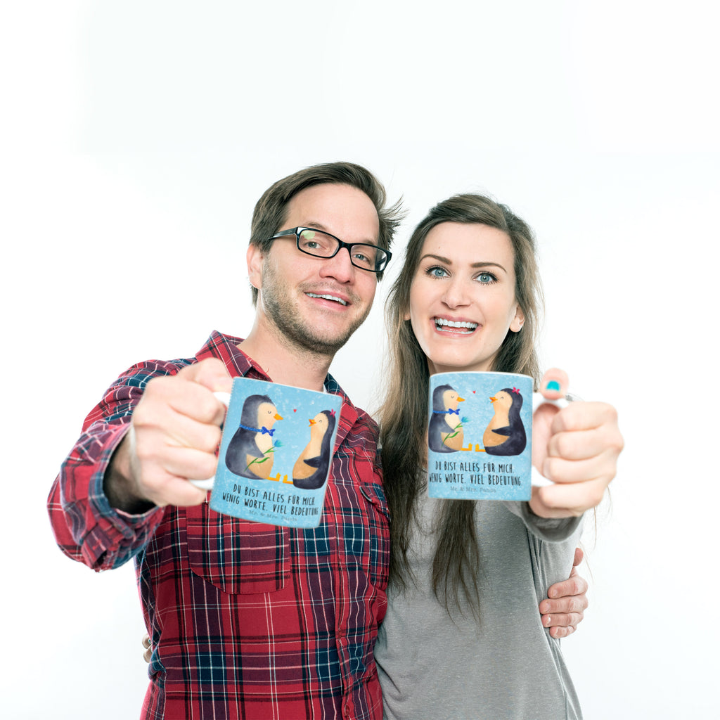 Tasse Pinguin Pärchen Pinguin, Pinguine, Liebe, Liebespaar, Liebesbeweis, Liebesgeschenk, Verlobung, Jahrestag, Hochzeitstag, Hochzeit, Hochzeitsgeschenk, große Liebe, Traumpaar Becher, Kaffeetasse, Kaffeebecher, Tee, Frühstück, Büro  Pinguin