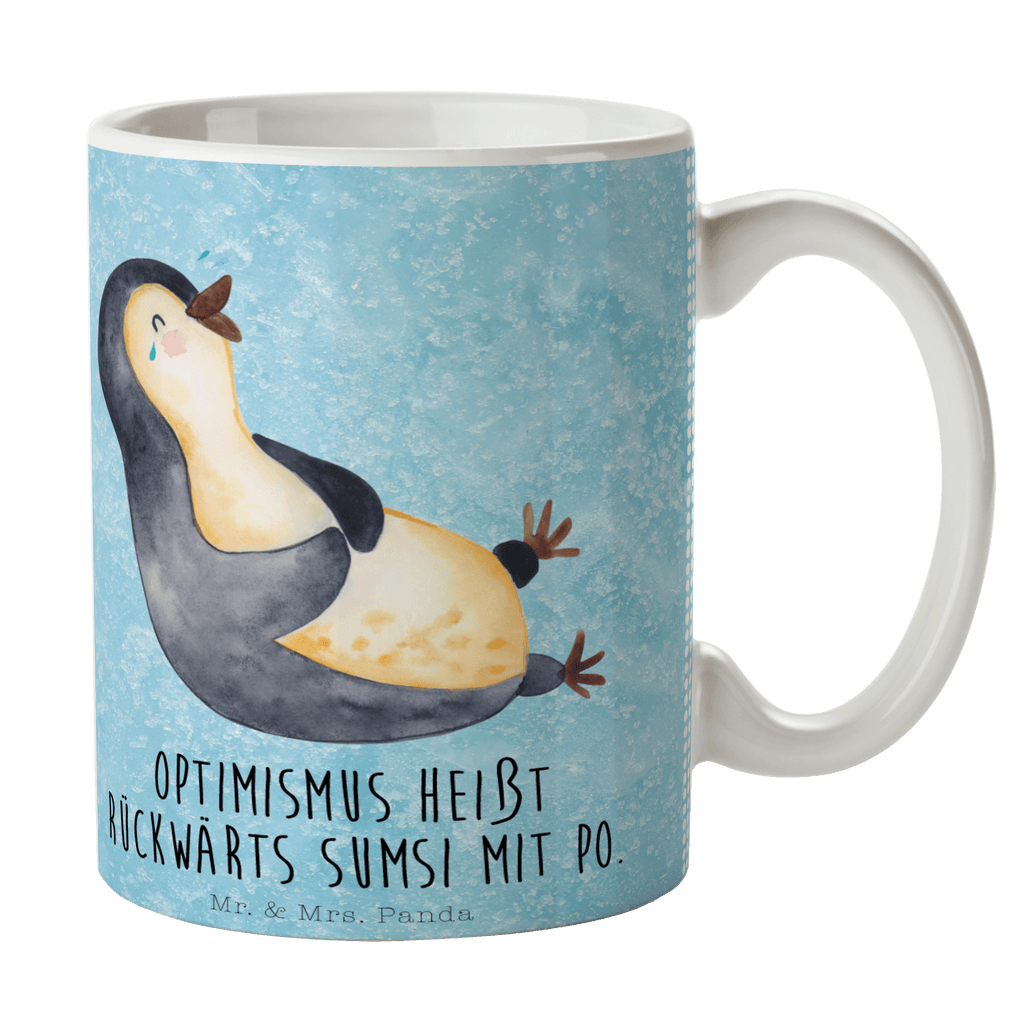 Tasse Pinguin lachend Pinguin, Pinguine, lustiger Spruch, Optimismus, Fröhlich, Lachen, Humor, Fröhlichkeit Becher, Kaffeetasse, Kaffeebecher, Tee, Frühstück, Büro  Pinguin