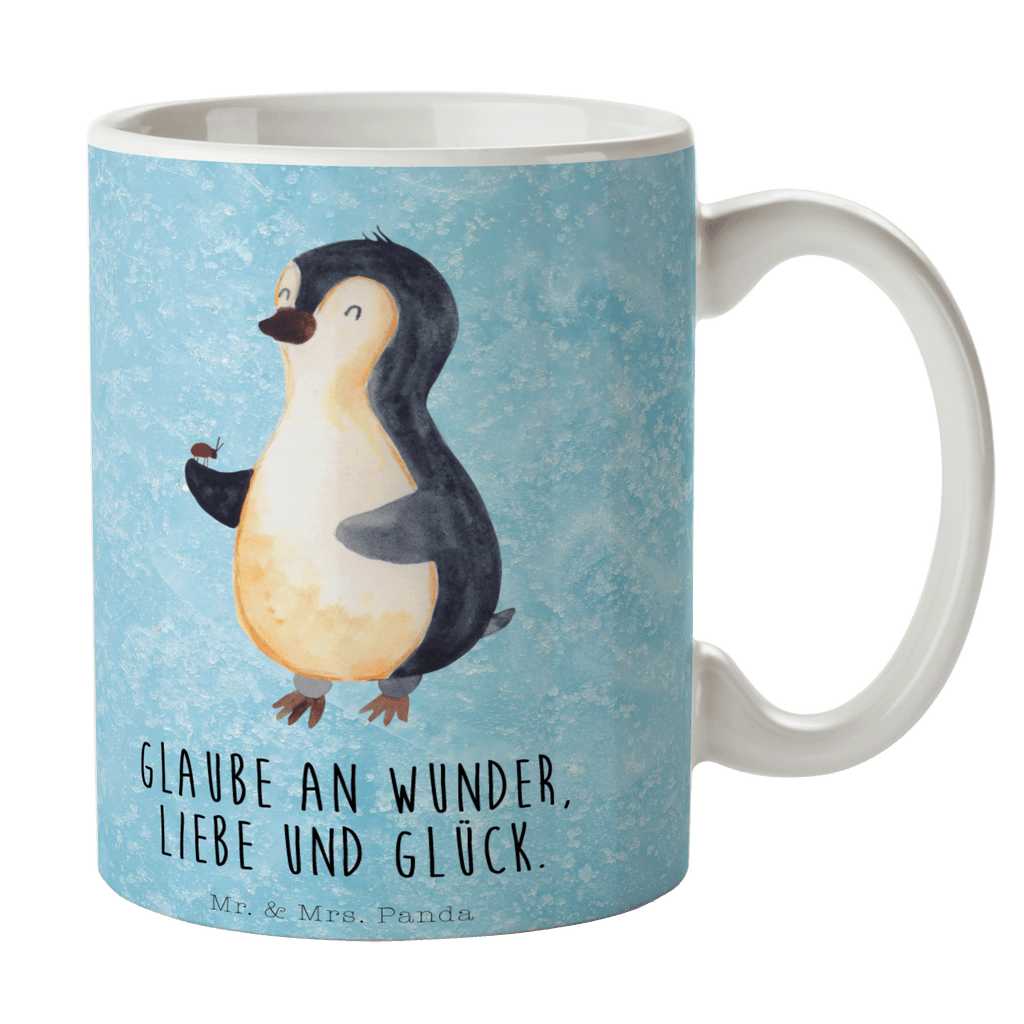 Tasse Pinguin Marienkäfer Pinguin, Pinguine, Marienkäfer, Liebe, Wunder, Glück, Freude, Lebensfreude Becher, Kaffeetasse, Kaffeebecher, Tee, Frühstück, Büro  Pinguin