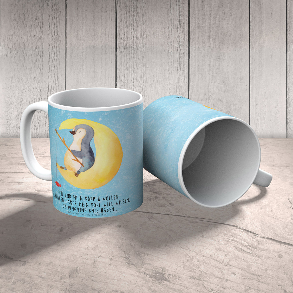 Tasse Pinguin Mond Pinguin, Pinguine, Spruch, schlafen, Nachtruhe, Einschlafen, Schlafzimmer, Schlafstörungen, Gästezimmer,	 Becher, Kaffeetasse, Kaffeebecher, Tee, Frühstück, Büro  Pinguin