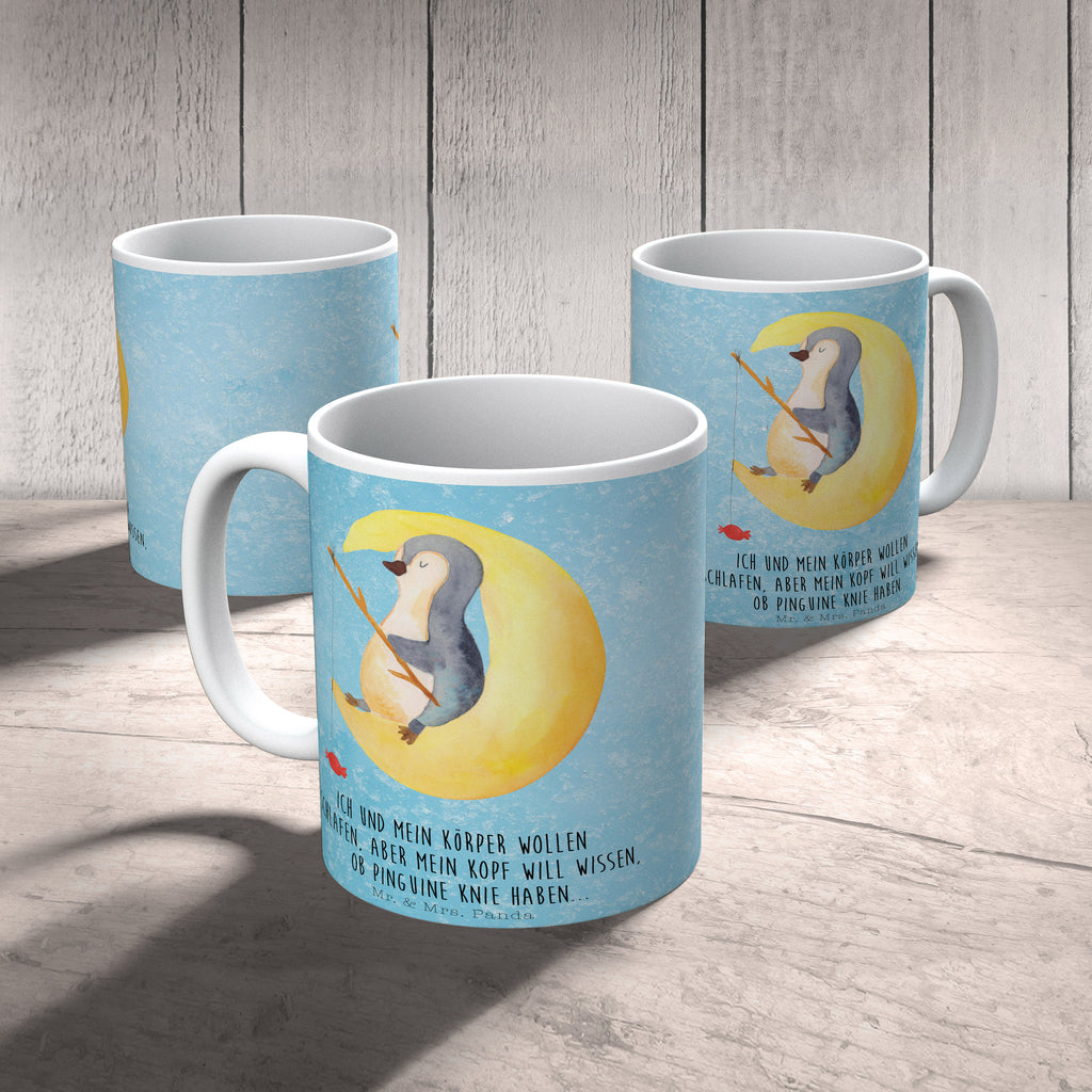 Tasse Pinguin Mond Pinguin, Pinguine, Spruch, schlafen, Nachtruhe, Einschlafen, Schlafzimmer, Schlafstörungen, Gästezimmer,	 Becher, Kaffeetasse, Kaffeebecher, Tee, Frühstück, Büro  Pinguin