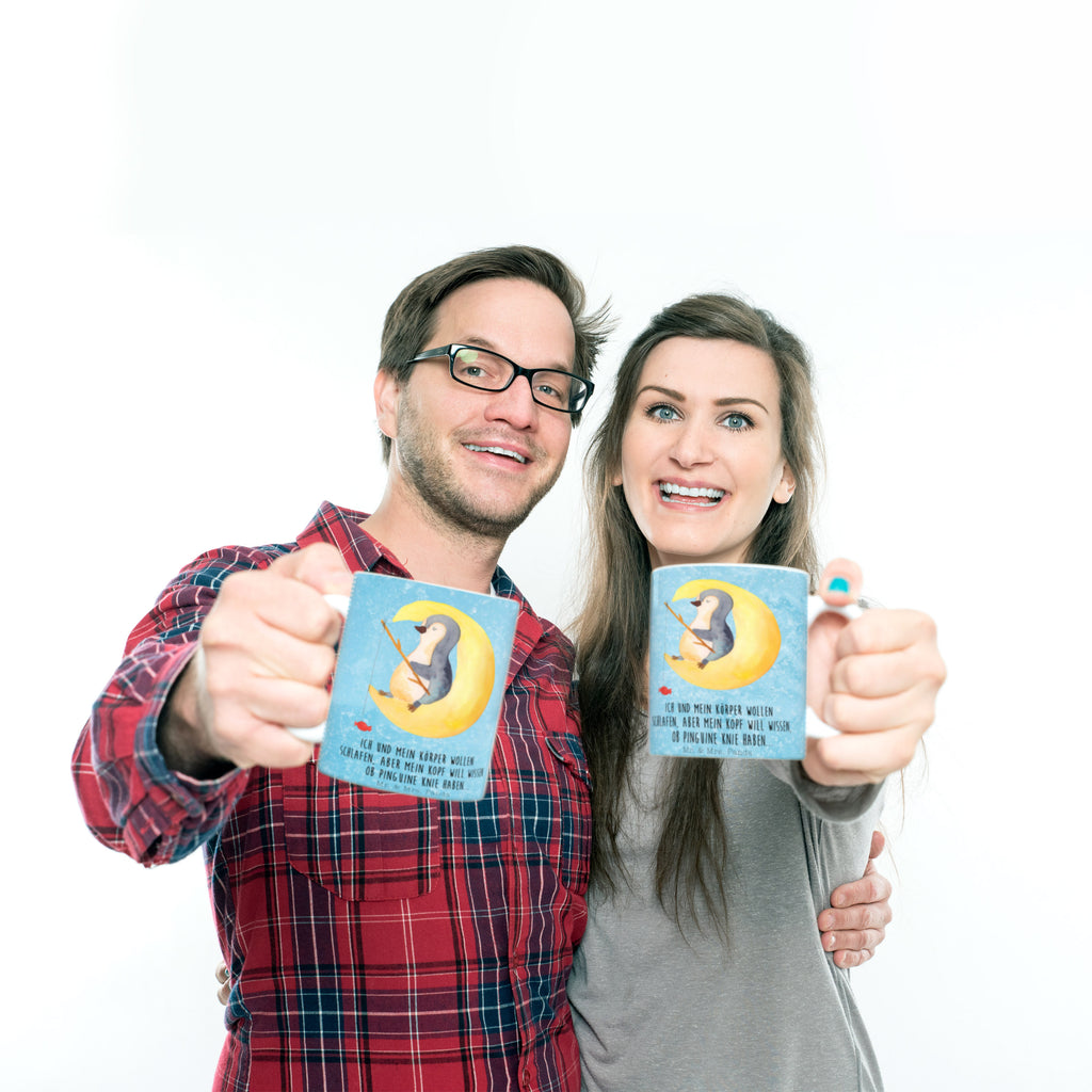 Tasse Pinguin Mond Pinguin, Pinguine, Spruch, schlafen, Nachtruhe, Einschlafen, Schlafzimmer, Schlafstörungen, Gästezimmer,	 Becher, Kaffeetasse, Kaffeebecher, Tee, Frühstück, Büro  Pinguin