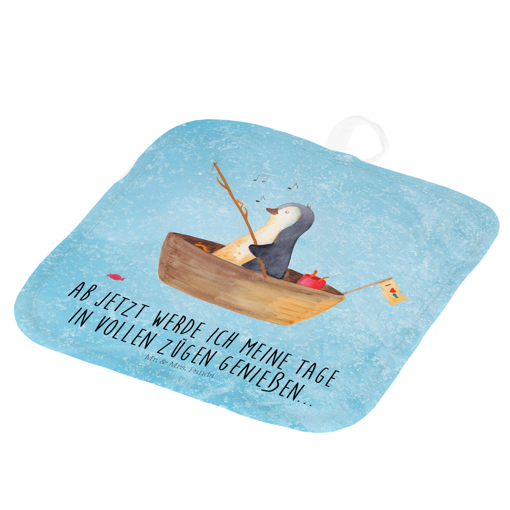 2er Set Topflappen  Pinguin Angelboot Topflappen, Topfuntersetzer, Ofenhandschuh, Topflappen Set, Topflappen lustig, Topflappen mit Spruch, Pinguin, Pinguine, Angeln, Boot, Angelboot, Lebenslust, Leben, genießen, Motivation, Neustart, Neuanfang, Trennung, Scheidung, Geschenkidee Liebeskummer