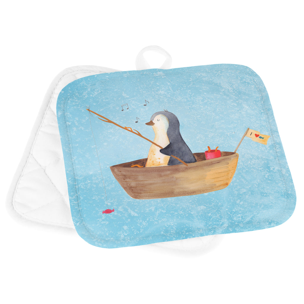 2er Set Topflappen  Pinguin Angelboot Topflappen, Topfuntersetzer, Ofenhandschuh, Topflappen Set, Topflappen lustig, Topflappen mit Spruch, Pinguin, Pinguine, Angeln, Boot, Angelboot, Lebenslust, Leben, genießen, Motivation, Neustart, Neuanfang, Trennung, Scheidung, Geschenkidee Liebeskummer