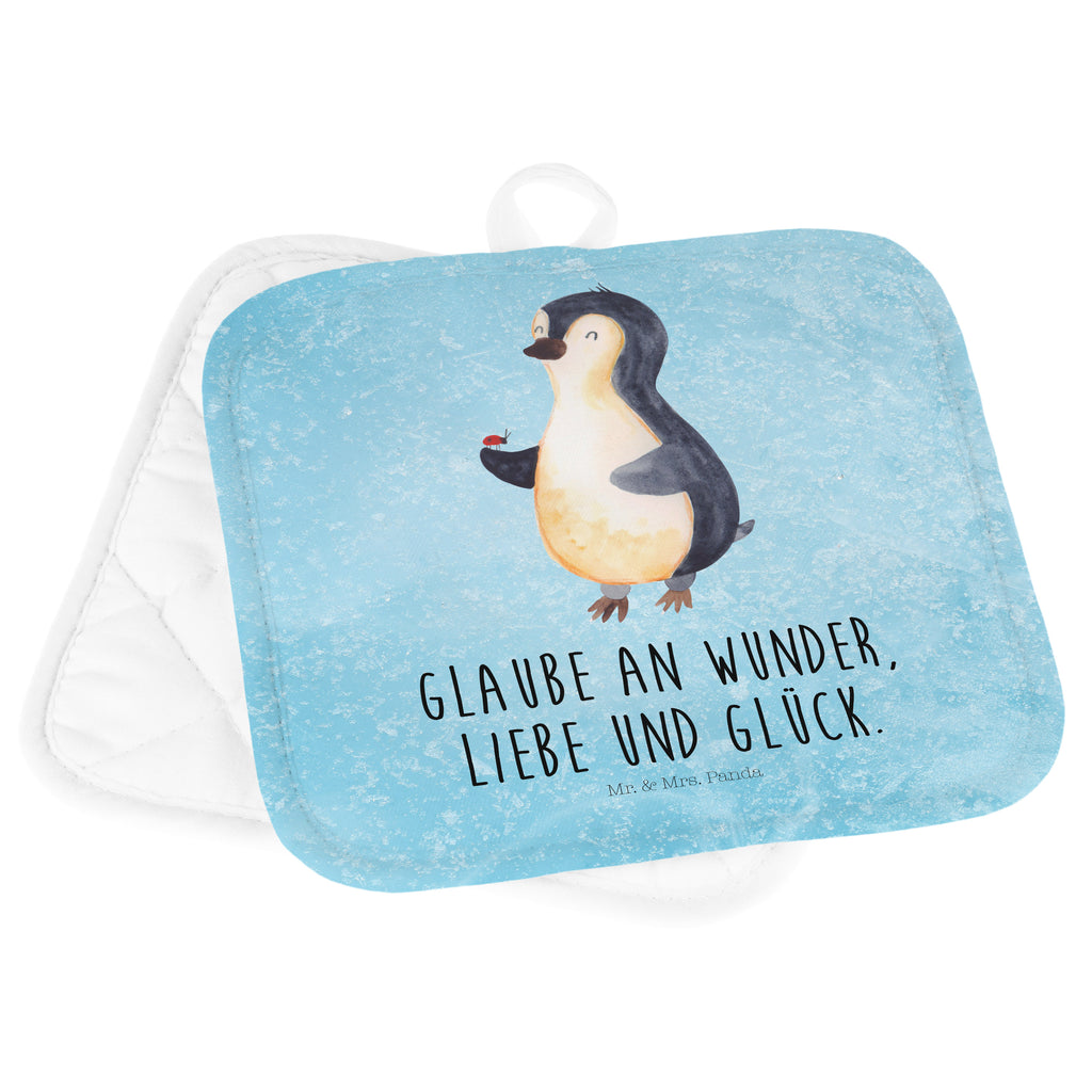 2er Set Topflappen  Pinguin Marienkäfer Topflappen, Topfuntersetzer, Ofenhandschuh, Topflappen Set, Topflappen lustig, Topflappen mit Spruch, Pinguin, Pinguine, Marienkäfer, Liebe, Wunder, Glück, Freude, Lebensfreude