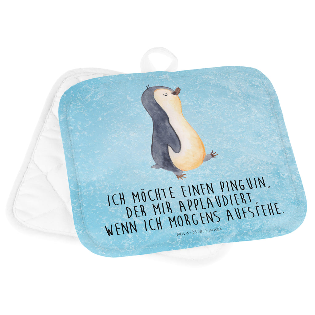 2er Set Topflappen  Pinguin marschierend Topflappen, Topfuntersetzer, Ofenhandschuh, Topflappen Set, Topflappen lustig, Topflappen mit Spruch, Pinguin, Pinguine, Frühaufsteher, Langschläfer, Bruder, Schwester, Familie