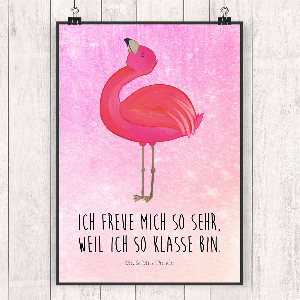 Poster Flamingo stolz Poster, Wandposter, Bild, Wanddeko, Küchenposter, Kinderposter, Wanddeko Bild, Raumdekoration, Wanddekoration, Handgemaltes Poster, Mr. & Mrs. Panda Poster, Designposter, Kunstdruck, Posterdruck, Flamingo, stolz, Freude, Selbstliebe, Selbstakzeptanz, Freundin, beste Freundin, Tochter, Mama, Schwester