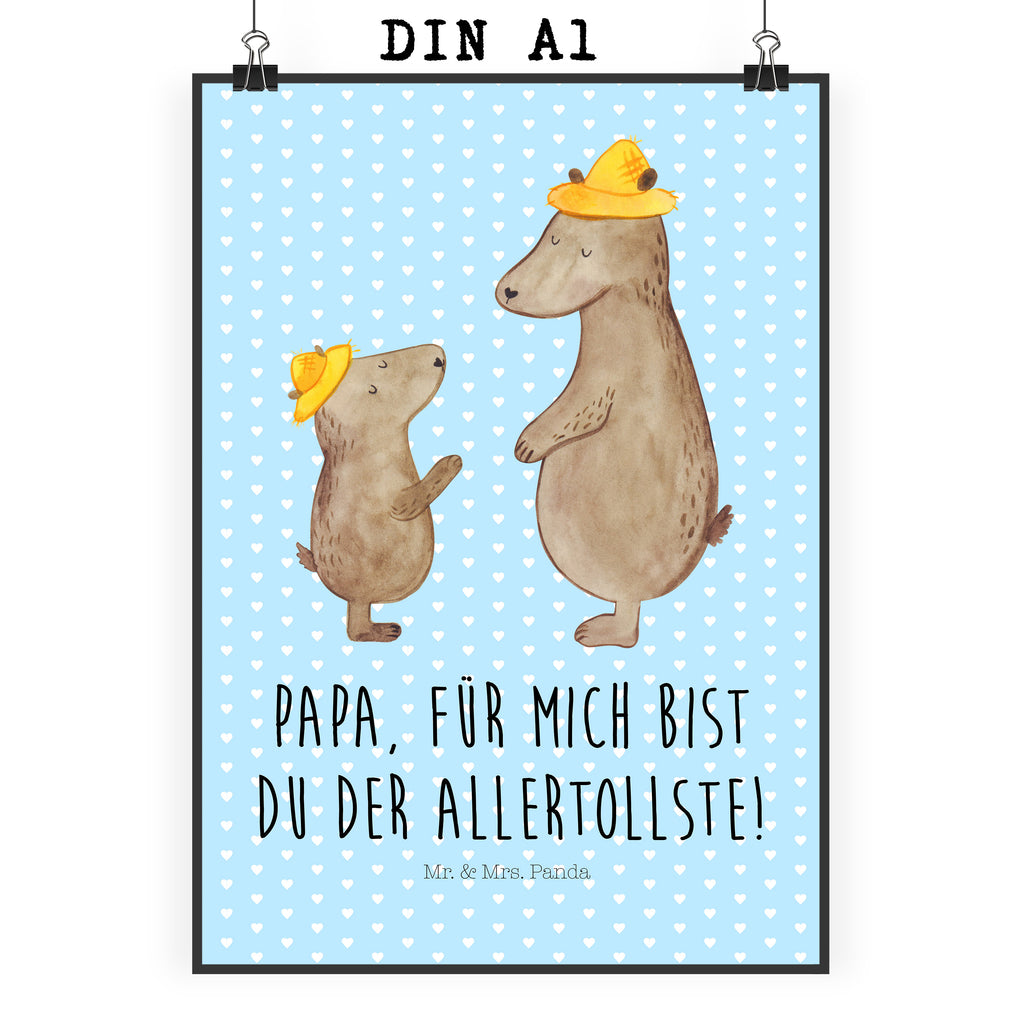 Poster Bären mit Hut Poster, Wandposter, Bild, Wanddeko, Küchenposter, Kinderposter, Wanddeko Bild, Raumdekoration, Wanddekoration, Handgemaltes Poster, Mr. & Mrs. Panda Poster, Designposter, Kunstdruck, Posterdruck, Familie, Vatertag, Muttertag, Bruder, Schwester, Mama, Papa, Oma, Opa, Bär, Bären, Vater, Papi, Paps, Dad, Daddy, Lieblingsmensch, Sohn, Söhne, Kind, Kinder, Vater-Sohn, Family, Vorbild