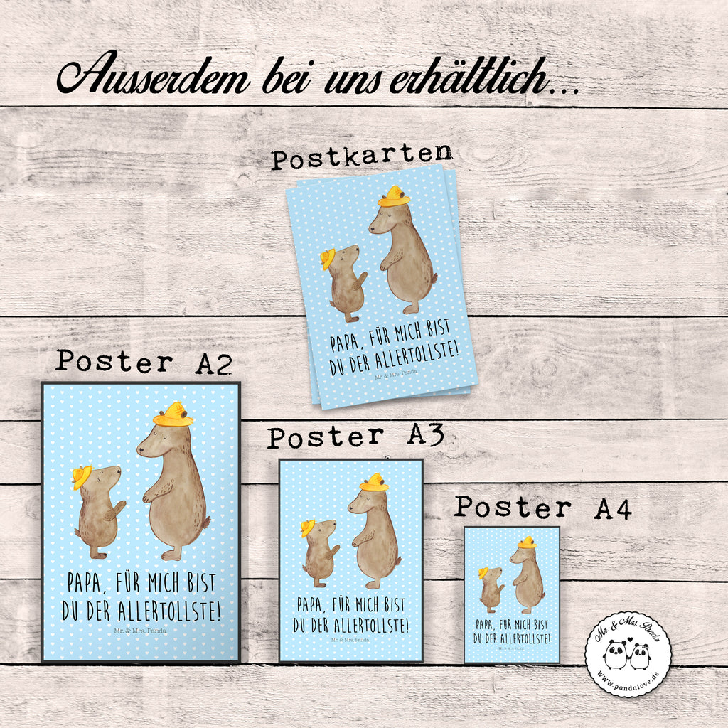 Poster Bären mit Hut Poster, Wandposter, Bild, Wanddeko, Küchenposter, Kinderposter, Wanddeko Bild, Raumdekoration, Wanddekoration, Handgemaltes Poster, Mr. & Mrs. Panda Poster, Designposter, Kunstdruck, Posterdruck, Familie, Vatertag, Muttertag, Bruder, Schwester, Mama, Papa, Oma, Opa, Bär, Bären, Vater, Papi, Paps, Dad, Daddy, Lieblingsmensch, Sohn, Söhne, Kind, Kinder, Vater-Sohn, Family, Vorbild