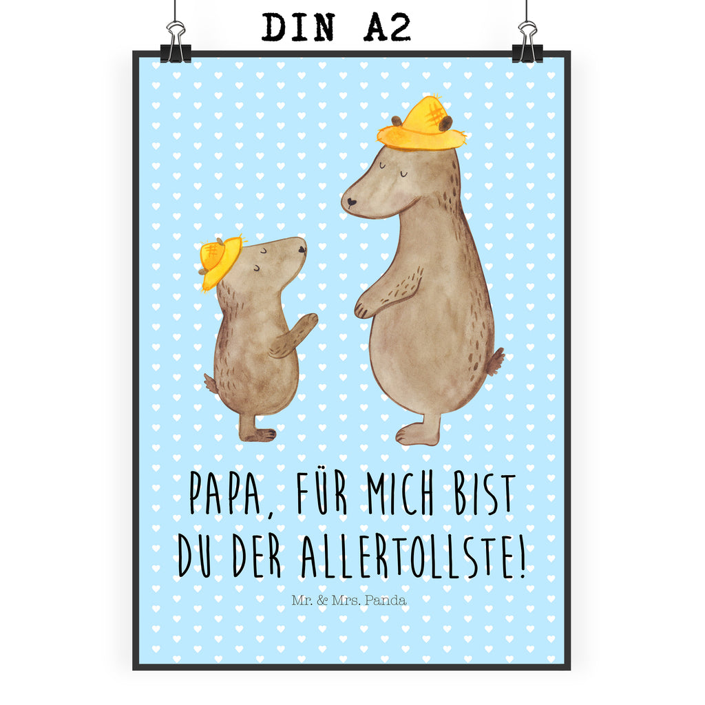 Poster Bären mit Hut Poster, Wandposter, Bild, Wanddeko, Küchenposter, Kinderposter, Wanddeko Bild, Raumdekoration, Wanddekoration, Handgemaltes Poster, Mr. & Mrs. Panda Poster, Designposter, Kunstdruck, Posterdruck, Familie, Vatertag, Muttertag, Bruder, Schwester, Mama, Papa, Oma, Opa, Bär, Bären, Vater, Papi, Paps, Dad, Daddy, Lieblingsmensch, Sohn, Söhne, Kind, Kinder, Vater-Sohn, Family, Vorbild