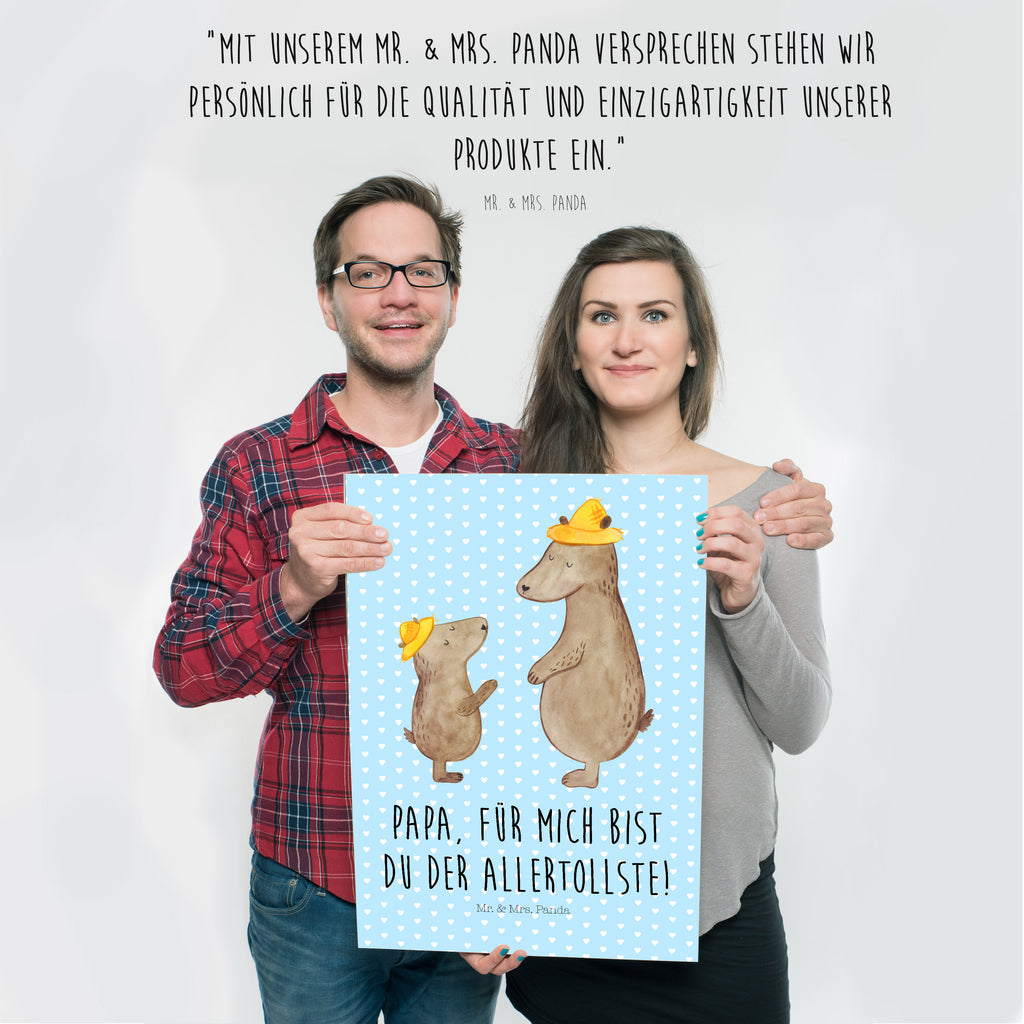 Poster Bären mit Hut Poster, Wandposter, Bild, Wanddeko, Küchenposter, Kinderposter, Wanddeko Bild, Raumdekoration, Wanddekoration, Handgemaltes Poster, Mr. & Mrs. Panda Poster, Designposter, Kunstdruck, Posterdruck, Familie, Vatertag, Muttertag, Bruder, Schwester, Mama, Papa, Oma, Opa, Bär, Bären, Vater, Papi, Paps, Dad, Daddy, Lieblingsmensch, Sohn, Söhne, Kind, Kinder, Vater-Sohn, Family, Vorbild