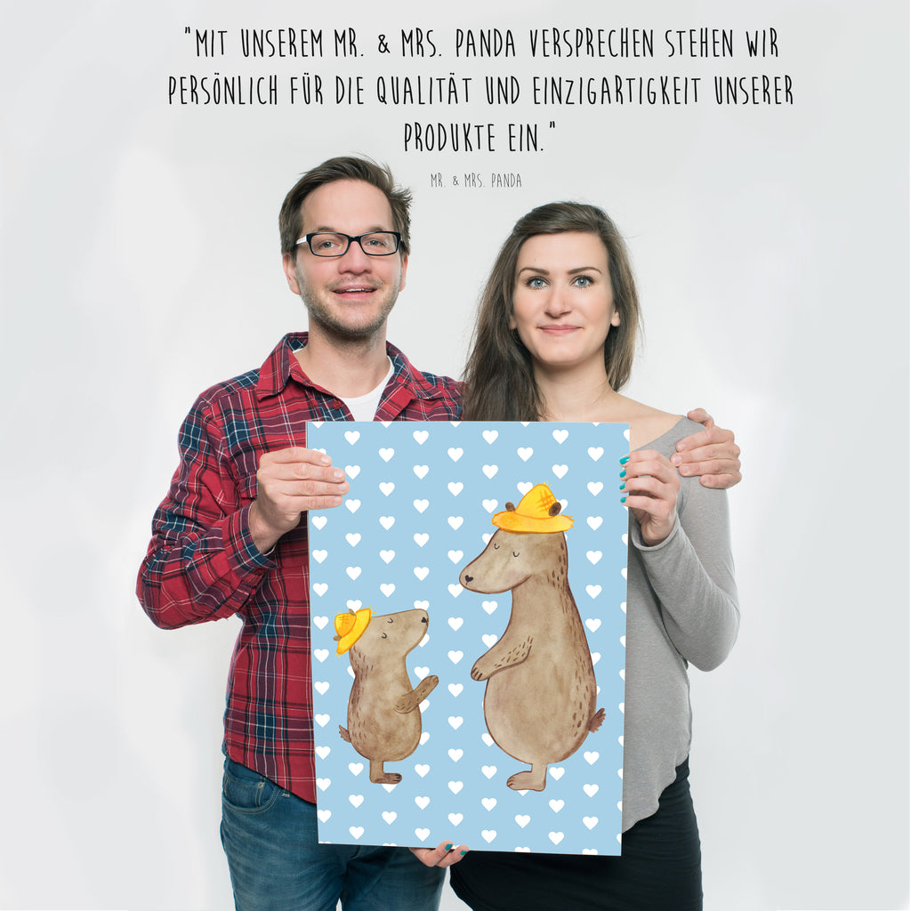 Poster Bären mit Hut Poster, Wandposter, Bild, Wanddeko, Küchenposter, Kinderposter, Wanddeko Bild, Raumdekoration, Wanddekoration, Handgemaltes Poster, Mr. & Mrs. Panda Poster, Designposter, Kunstdruck, Posterdruck, Familie, Vatertag, Muttertag, Bruder, Schwester, Mama, Papa, Oma, Opa, Bär, Bären, Vater, Papi, Paps, Dad, Daddy, Lieblingsmensch, Sohn, Söhne, Kind, Kinder, Vater-Sohn, Family, Vorbild