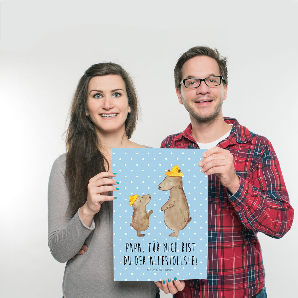 Poster Bären mit Hut Poster, Wandposter, Bild, Wanddeko, Küchenposter, Kinderposter, Wanddeko Bild, Raumdekoration, Wanddekoration, Handgemaltes Poster, Mr. & Mrs. Panda Poster, Designposter, Kunstdruck, Posterdruck, Familie, Vatertag, Muttertag, Bruder, Schwester, Mama, Papa, Oma, Opa, Bär, Bären, Vater, Papi, Paps, Dad, Daddy, Lieblingsmensch, Sohn, Söhne, Kind, Kinder, Vater-Sohn, Family, Vorbild