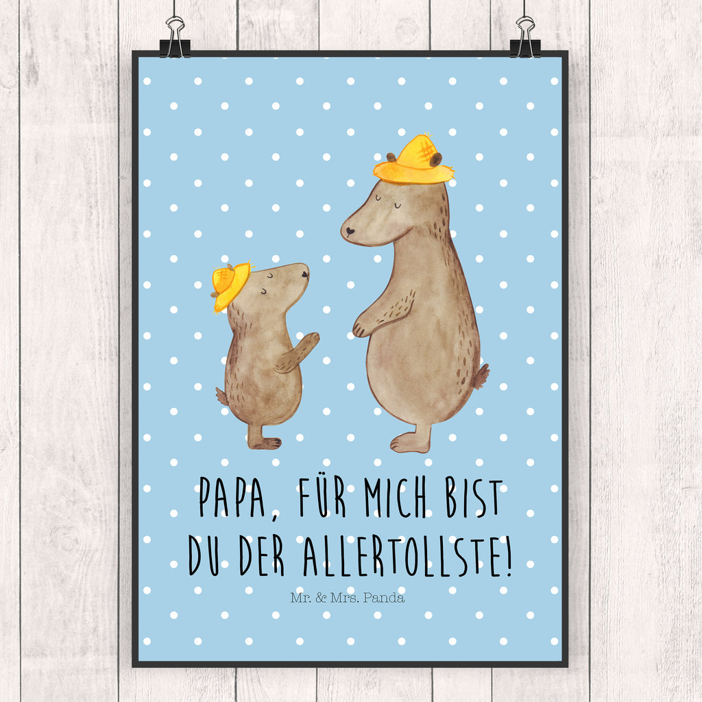 Poster Bären mit Hut Poster, Wandposter, Bild, Wanddeko, Küchenposter, Kinderposter, Wanddeko Bild, Raumdekoration, Wanddekoration, Handgemaltes Poster, Mr. & Mrs. Panda Poster, Designposter, Kunstdruck, Posterdruck, Familie, Vatertag, Muttertag, Bruder, Schwester, Mama, Papa, Oma, Opa, Bär, Bären, Vater, Papi, Paps, Dad, Daddy, Lieblingsmensch, Sohn, Söhne, Kind, Kinder, Vater-Sohn, Family, Vorbild