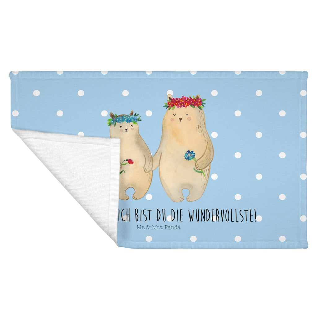 Gäste Handtuch Bären mit Blumenkranz Gästetuch, Reisehandtuch, Sport Handtuch, Frottier, Kinder Handtuch, Familie, Vatertag, Muttertag, Bruder, Schwester, Mama, Papa, Oma, Opa, Bär, Bären, Mutter, Mutti, Mami, Lieblingsmensch, Lieblingsmama, beste Mutter, weltbeste Mama, Geschenk Mama. Muttertag, Tochter, Kind, Kinder, Töchter, Family, Vorbild