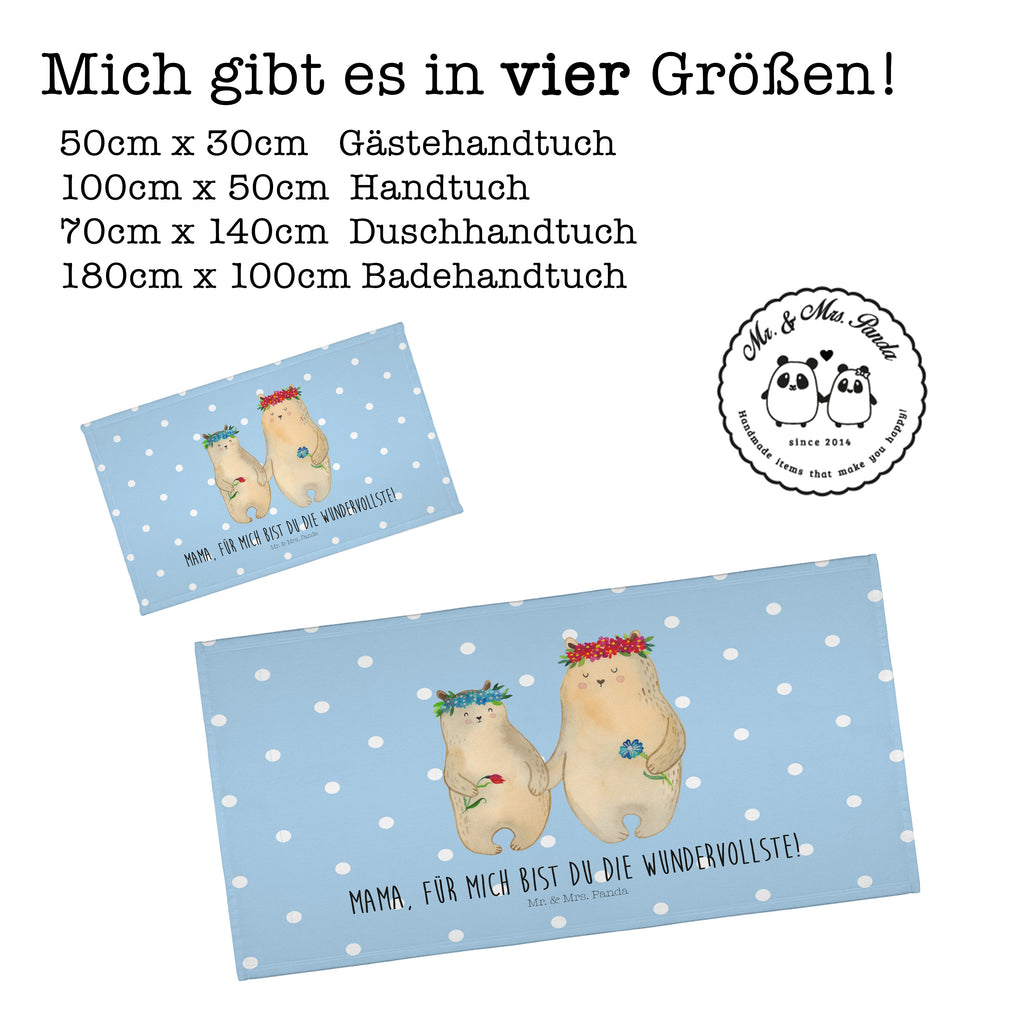 Gäste Handtuch Bären mit Blumenkranz Gästetuch, Reisehandtuch, Sport Handtuch, Frottier, Kinder Handtuch, Familie, Vatertag, Muttertag, Bruder, Schwester, Mama, Papa, Oma, Opa, Bär, Bären, Mutter, Mutti, Mami, Lieblingsmensch, Lieblingsmama, beste Mutter, weltbeste Mama, Geschenk Mama. Muttertag, Tochter, Kind, Kinder, Töchter, Family, Vorbild