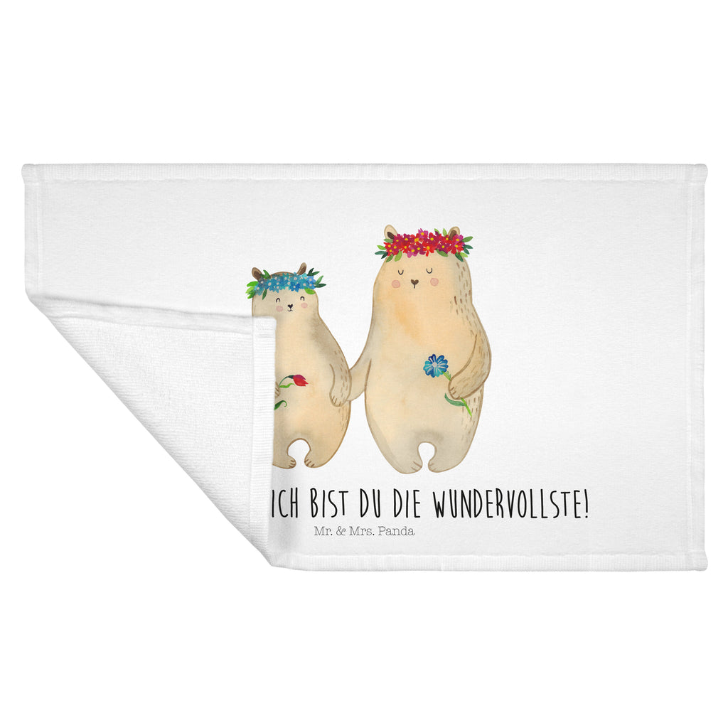 Gäste Handtuch Bären mit Blumenkranz Gästetuch, Reisehandtuch, Sport Handtuch, Frottier, Kinder Handtuch, Familie, Vatertag, Muttertag, Bruder, Schwester, Mama, Papa, Oma, Opa, Bär, Bären, Mutter, Mutti, Mami, Lieblingsmensch, Lieblingsmama, beste Mutter, weltbeste Mama, Geschenk Mama. Muttertag, Tochter, Kind, Kinder, Töchter, Family, Vorbild