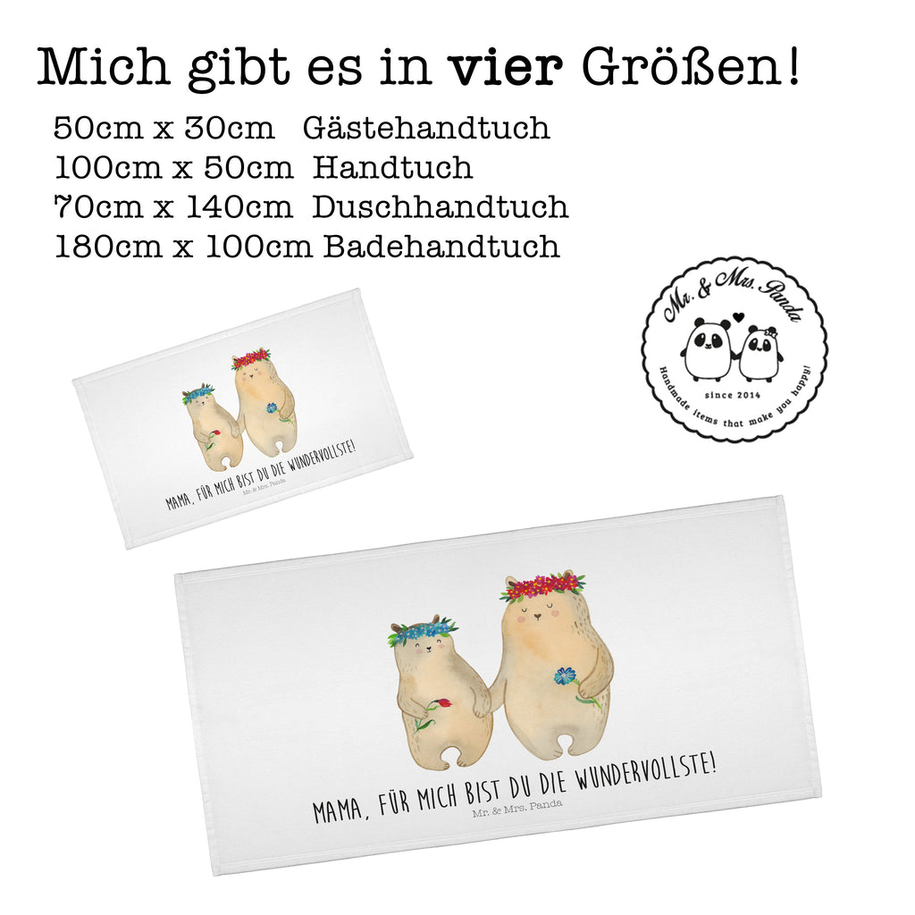 Gäste Handtuch Bären mit Blumenkranz Gästetuch, Reisehandtuch, Sport Handtuch, Frottier, Kinder Handtuch, Familie, Vatertag, Muttertag, Bruder, Schwester, Mama, Papa, Oma, Opa, Bär, Bären, Mutter, Mutti, Mami, Lieblingsmensch, Lieblingsmama, beste Mutter, weltbeste Mama, Geschenk Mama. Muttertag, Tochter, Kind, Kinder, Töchter, Family, Vorbild