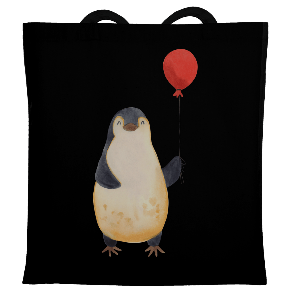 Tragetasche Pinguin Luftballon Beuteltasche, Beutel, Einkaufstasche, Jutebeutel, Stoffbeutel, Pinguin, Pinguine, Luftballon, Tagträume, Lebenslust, Geschenk Freundin, Geschenkidee, beste Freundin, Motivation, Neustart, neues Leben, Liebe, Glück